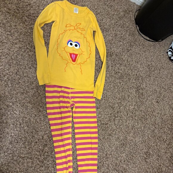 Sesame Street X Hanna Andersson Pajama Set 150 CM US Size 12 Big Bird Yellow - Picture 1 of 3